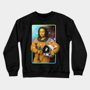 Mona Lisa Astronaut | Funny Mona Lisa Gift Crewneck Sweatshirt